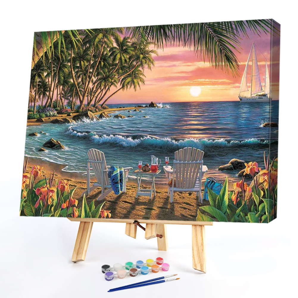 

50*40CM - Paint By Numbers - Seaside Beach, 501 Original
