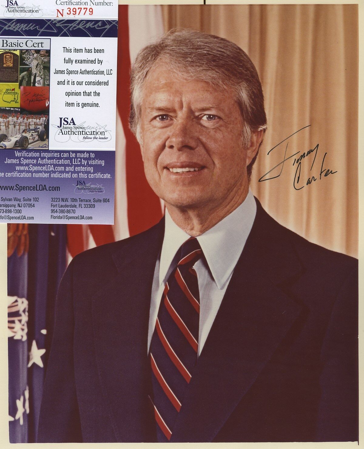 JIMMY CARTER SIGNED AUTOGRAPHED COLOR Photo Poster painting JSA COA FULL JIMMY!!!!