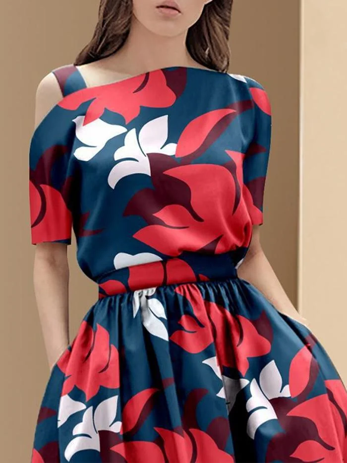 Fashion Sling Waist Temperament A-line Dress