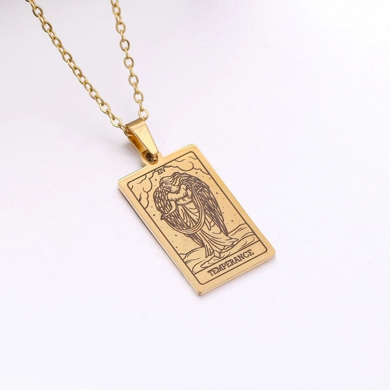 Minimalist Human Tarot 304 Stainless Steel Plating Pendant Necklace