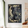 Black Cat Moon-11CT Counted Cross Stitch Kit(40x60cm)