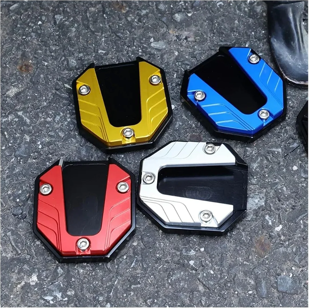 Kickstands Jiffy Stands Parts Aluminum Alloy Motorcycle Bike Kickstand Extender Foot Side Stand Extension Foot Pad Support Plate Motorbike Accessories