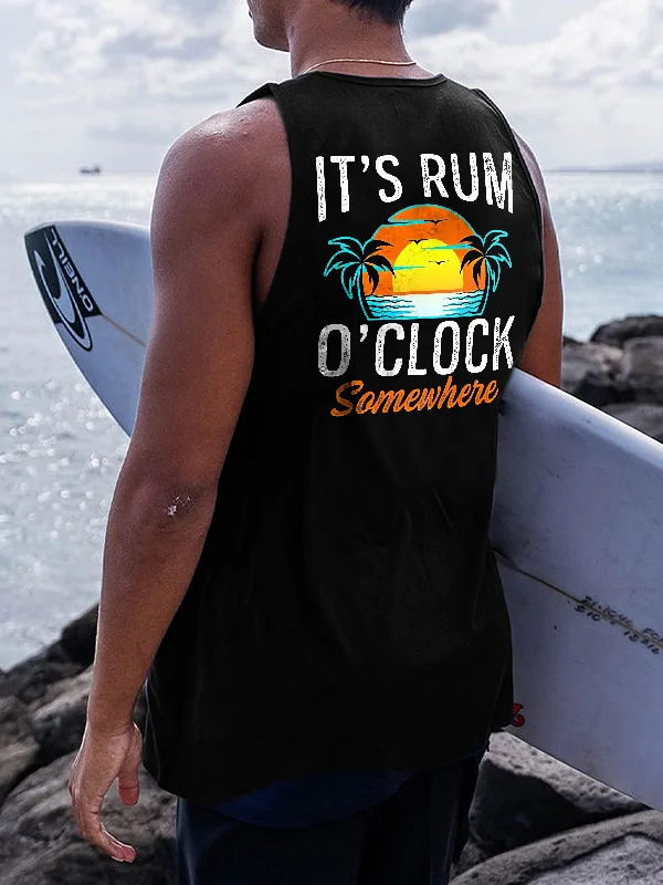 It's Rum O'clock Somewhere Print Men's Vest