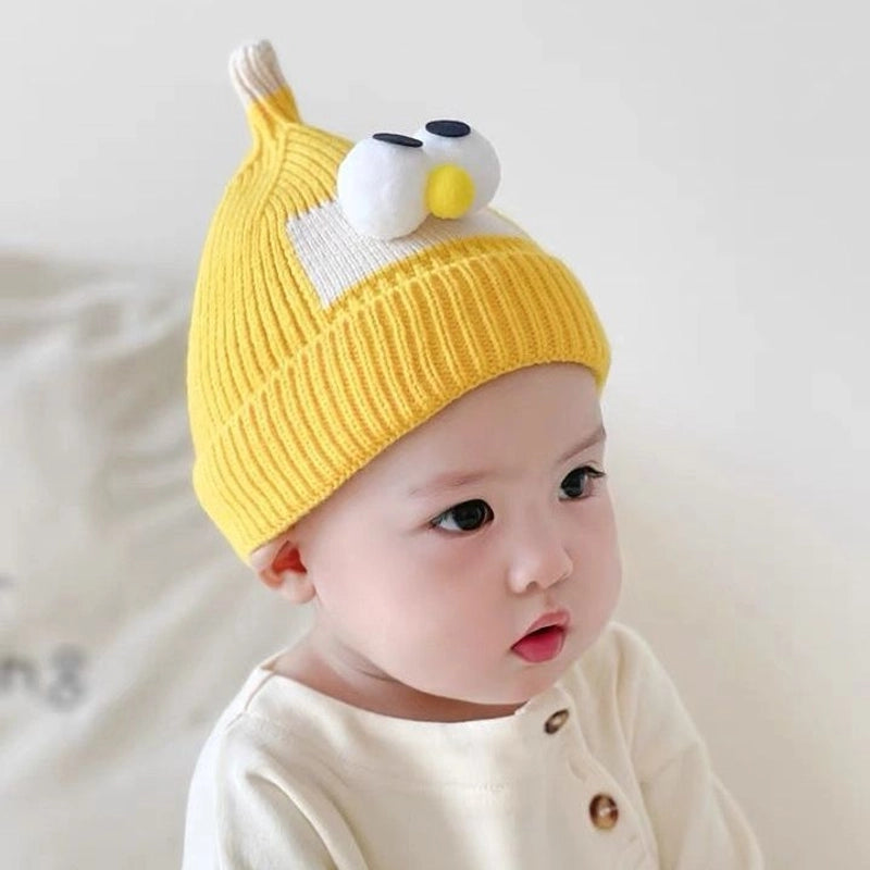 Baby Hat Autumn And Winter Boys And Girls Baby Knitted Wool Hat Cute Super Cute Baby Big Eyes Pullover Cap Trendy