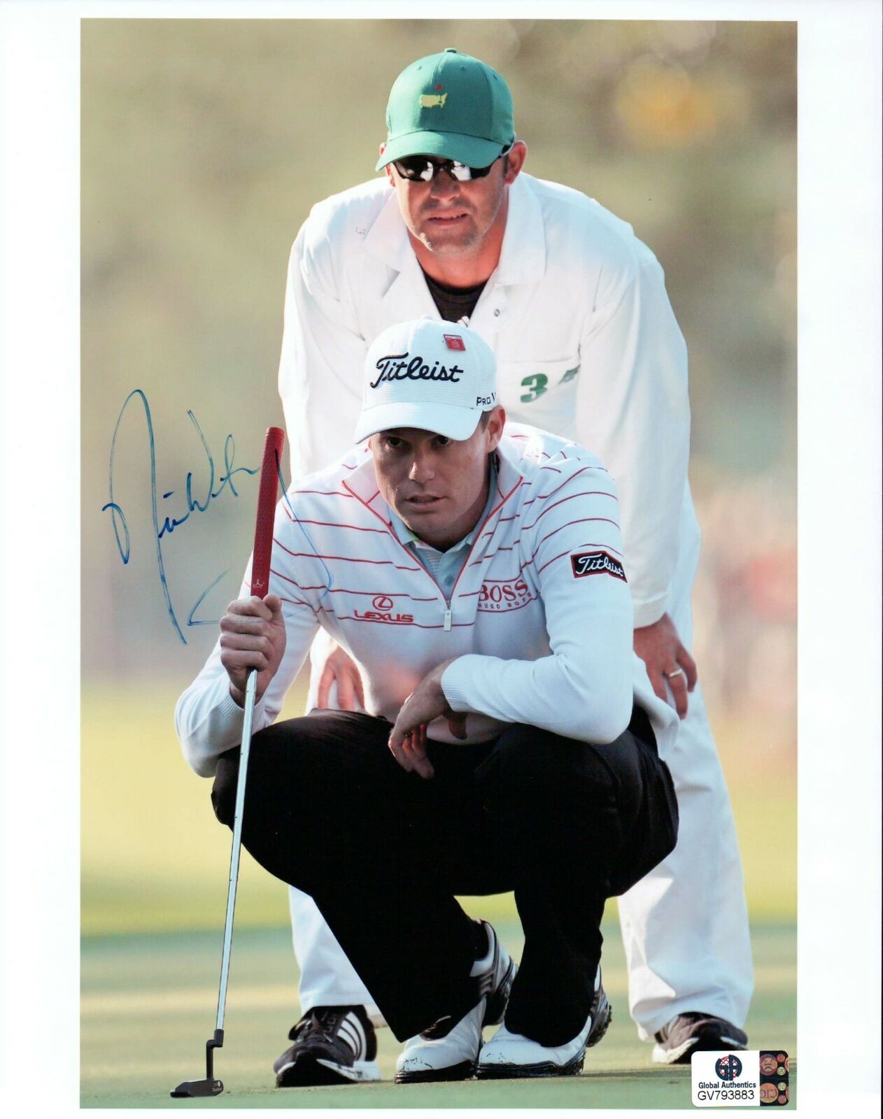 Nick Watney Signed Autographed 8X10 Photo Poster painting PGA Golfer Reading the Green GV793883