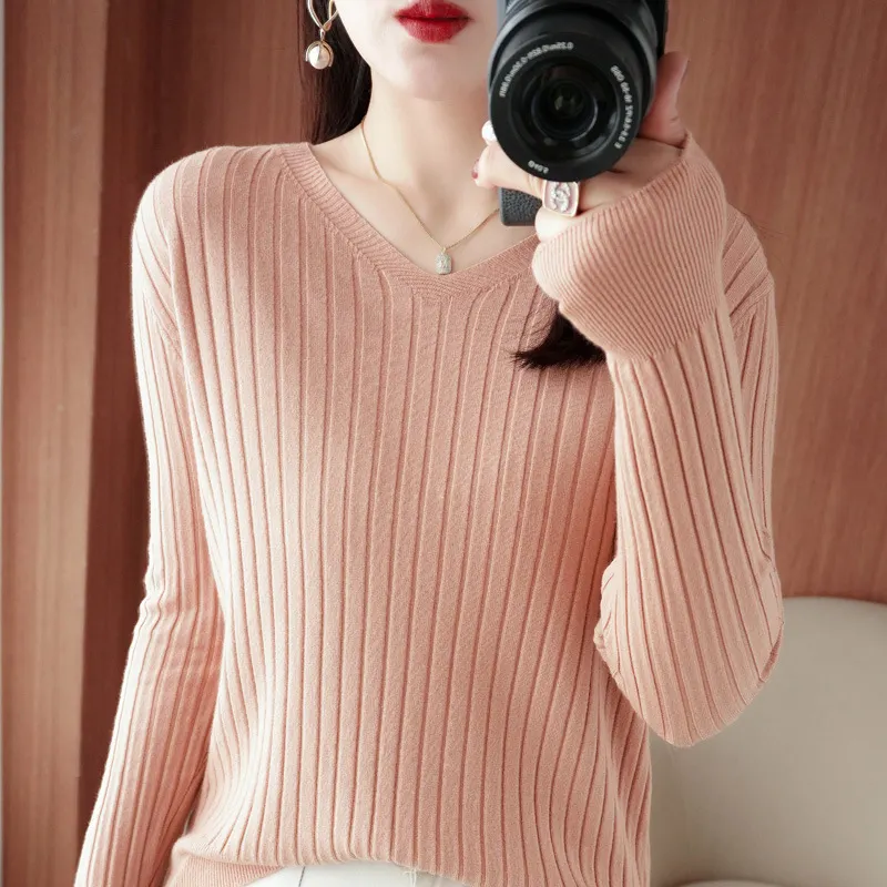 Churchf Churchf Sweater Female 2023 Spring And Autumn Knit Bottom Shirt Fashion Slim Long Sleeve Skin-Friendly Soft Bottom Top