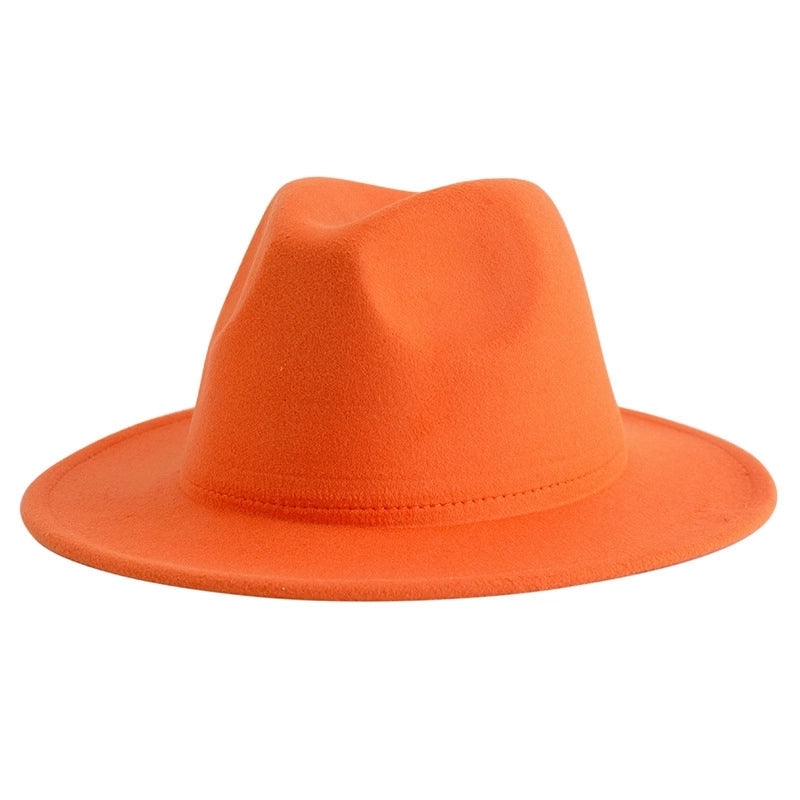 60 Color Solid Color Jazz Top Hat British Style Retro Woolen Hat Adult Embroidered Logo Felt Hat