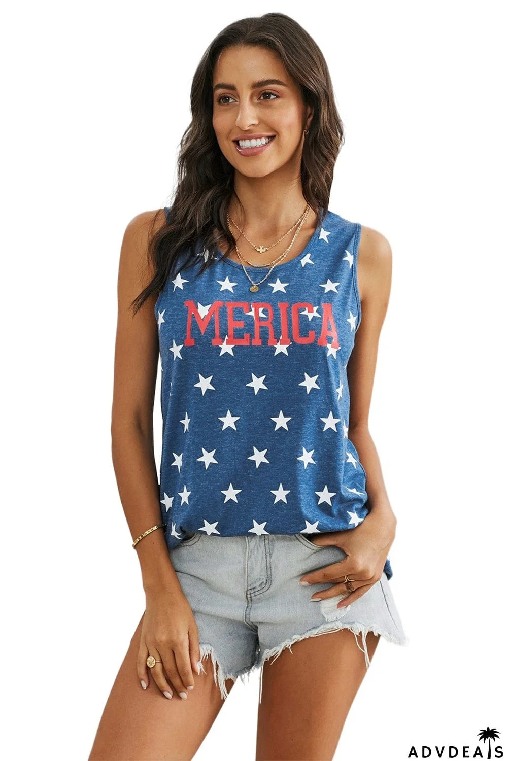 Blue Star American Printed Summer Casual Tank