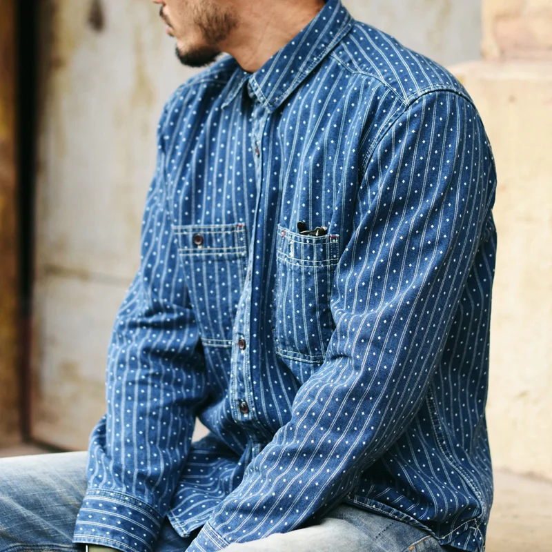 Vintage Bare Ear Plucked And Dyed Denim Shirt