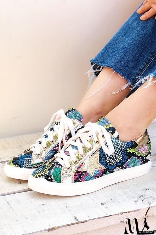 MidiSono - Lace Up Star Snake Sneakers