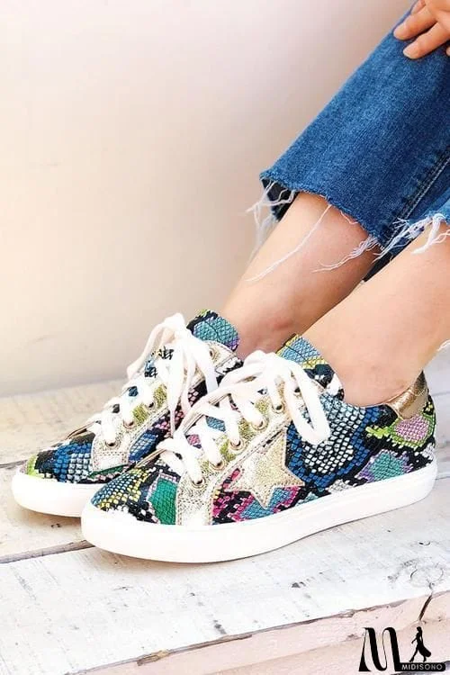 MidiSono - Lace Up Star Snake Sneakers
