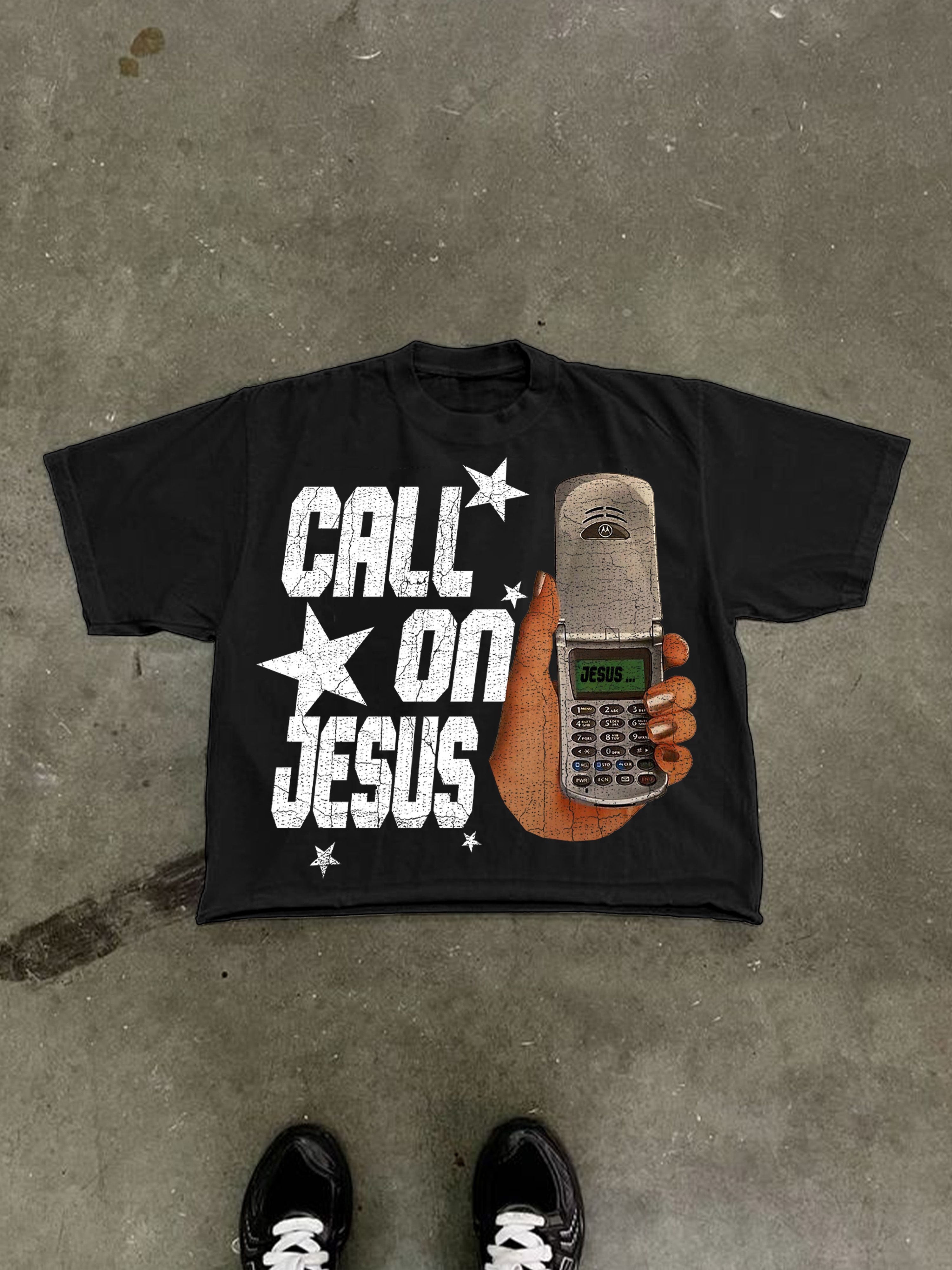 Call On Jesus Graphic Print Cropped T-shirt