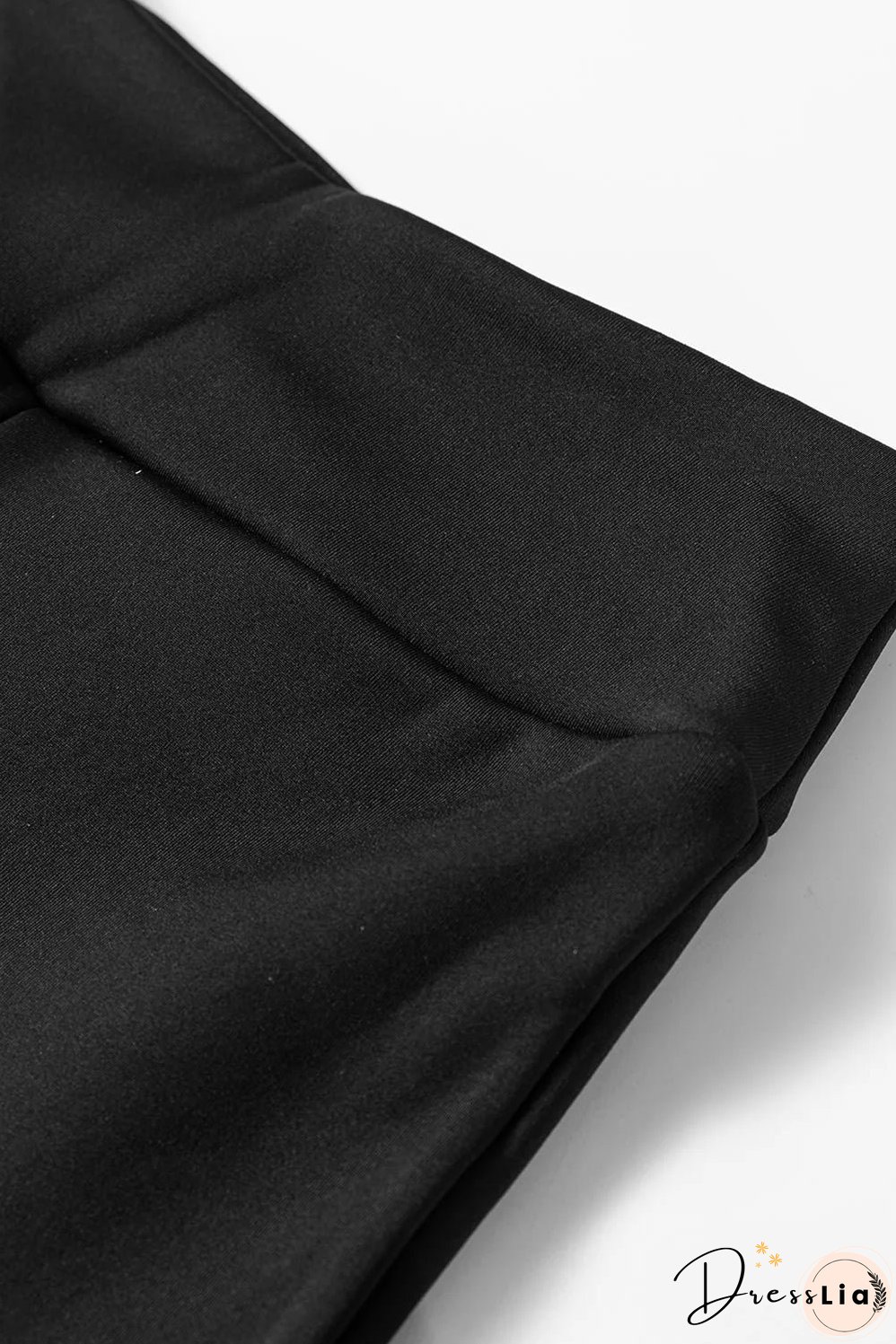 Black Thermal Lined Split Flare Leg Pants