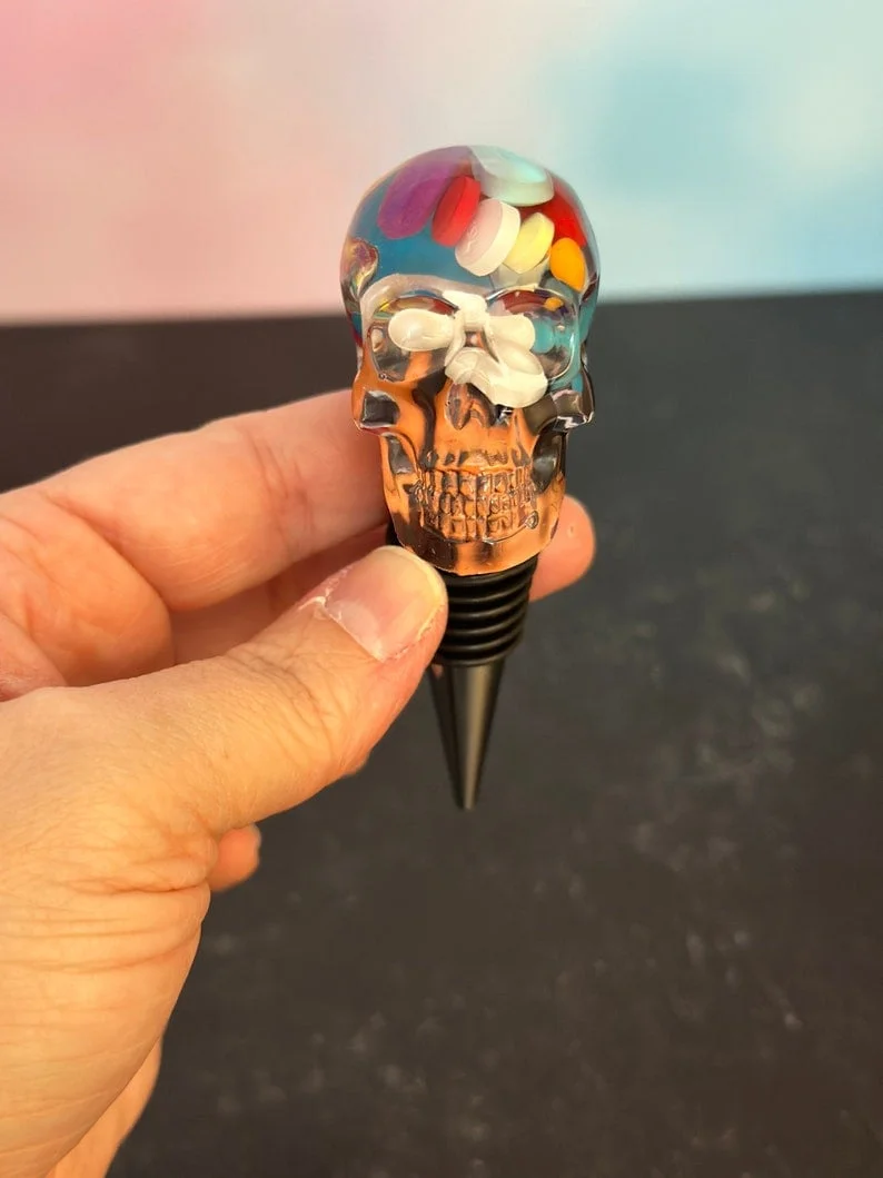 Skull Chill Pill Wine Stopper 