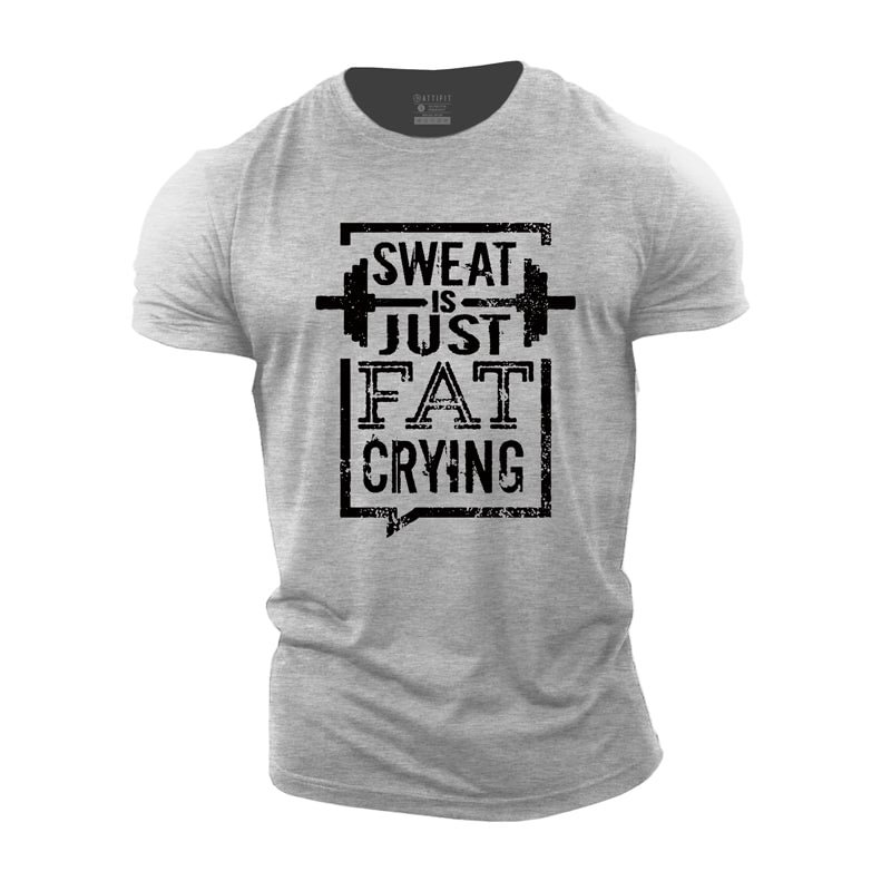 Cotton Sweat Is Just Fat Crying Workout Men's T-shirts tacday
