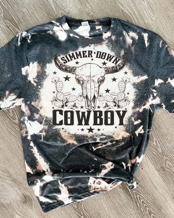 Cow Boy Bleached Tee