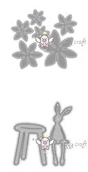 Piggy Craft metal cutting dies cut die mold Flower Rabbit Bench Scrapbook paper craft knife mould blade punch stencils dies