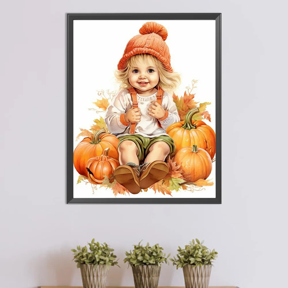 Diamond Painting - Full Round Drill - Pumpkin Child(Canvas|40*40cm)