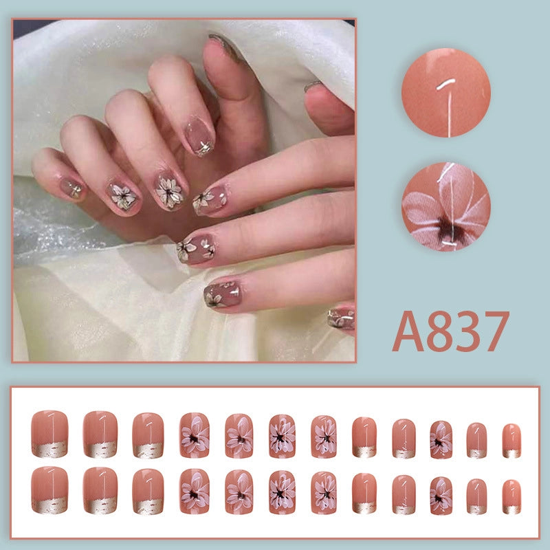 New Popular Simple Wearable Nail Patch 24 Pieces Boxed Pure Desire Style High Sense Factory Direct Sales