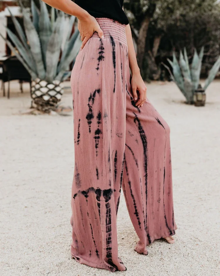 Elastic Waist Oversized Loose Long Casual Palazzo Pants