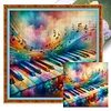 Musical Notes And Piano-11CT Stamped Cross Stitch 40*40cm