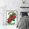 Bead Embroidery - Partial Printed 9CT Xmas Flower(39x39 CM)