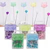 Cute Cat Pin Cushion Kit with 80 Craft Positioning Pins Needle Holders Wooden Base Adorable Pincushion for Quilting Needlepoint DIY Projects
