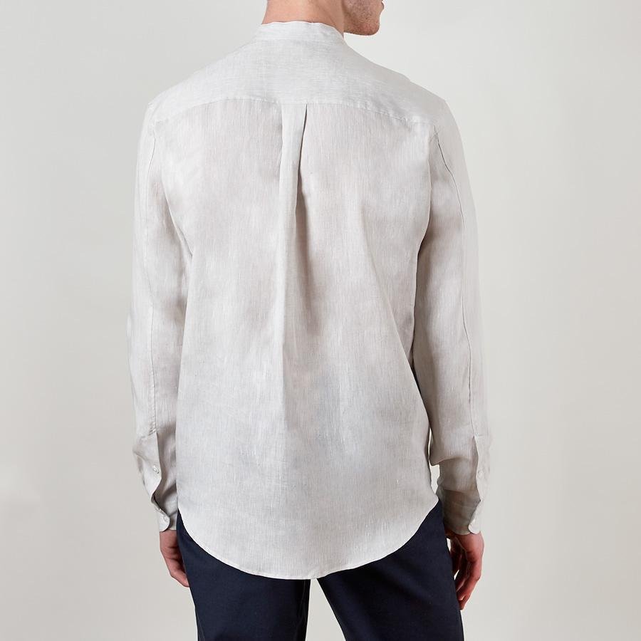 Grey Linen Grandad Shirt