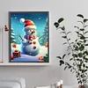 >SALE<5D DIY Full Round Drill Diamond Painting Snowy Windy Snowman Kit Decor 30x40cm