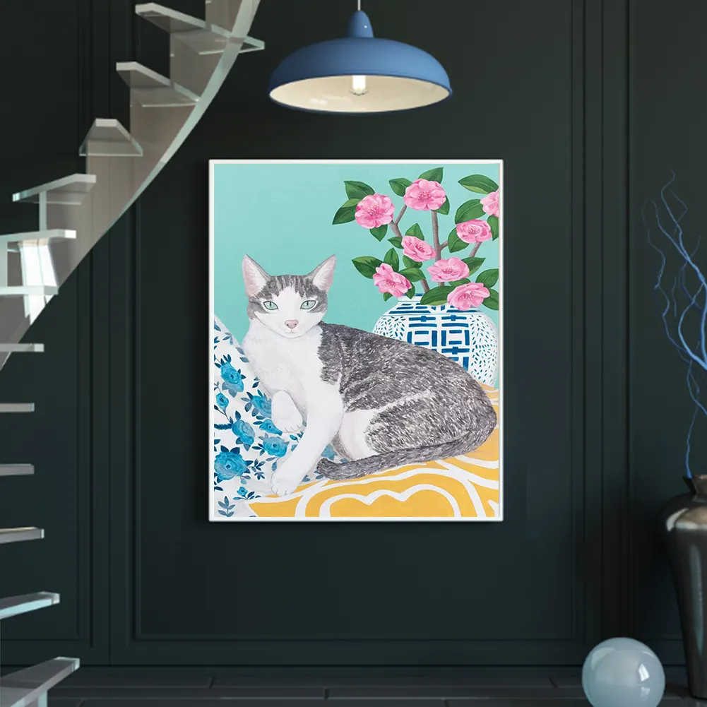 DIY Paint By Number 40*50cm - Cat With Bouquet