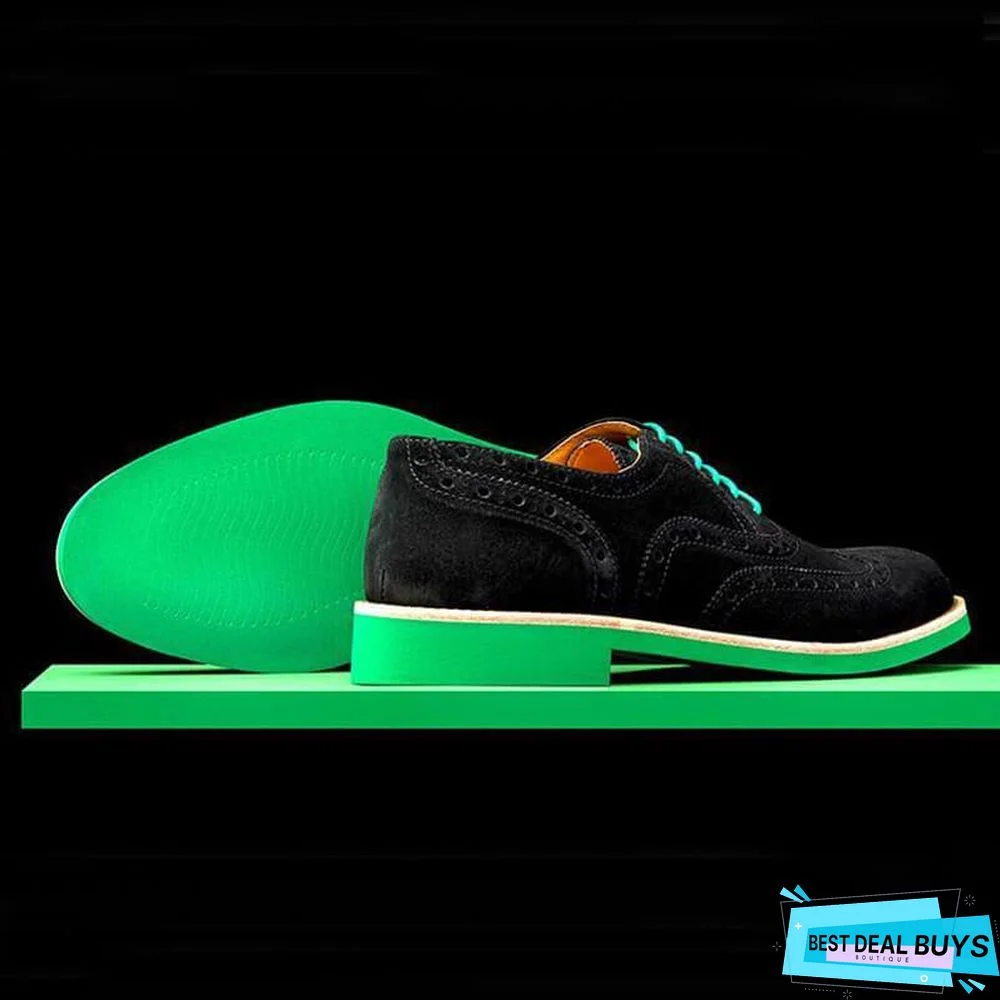Men's Fashion Brogue Carved Suede Shoes