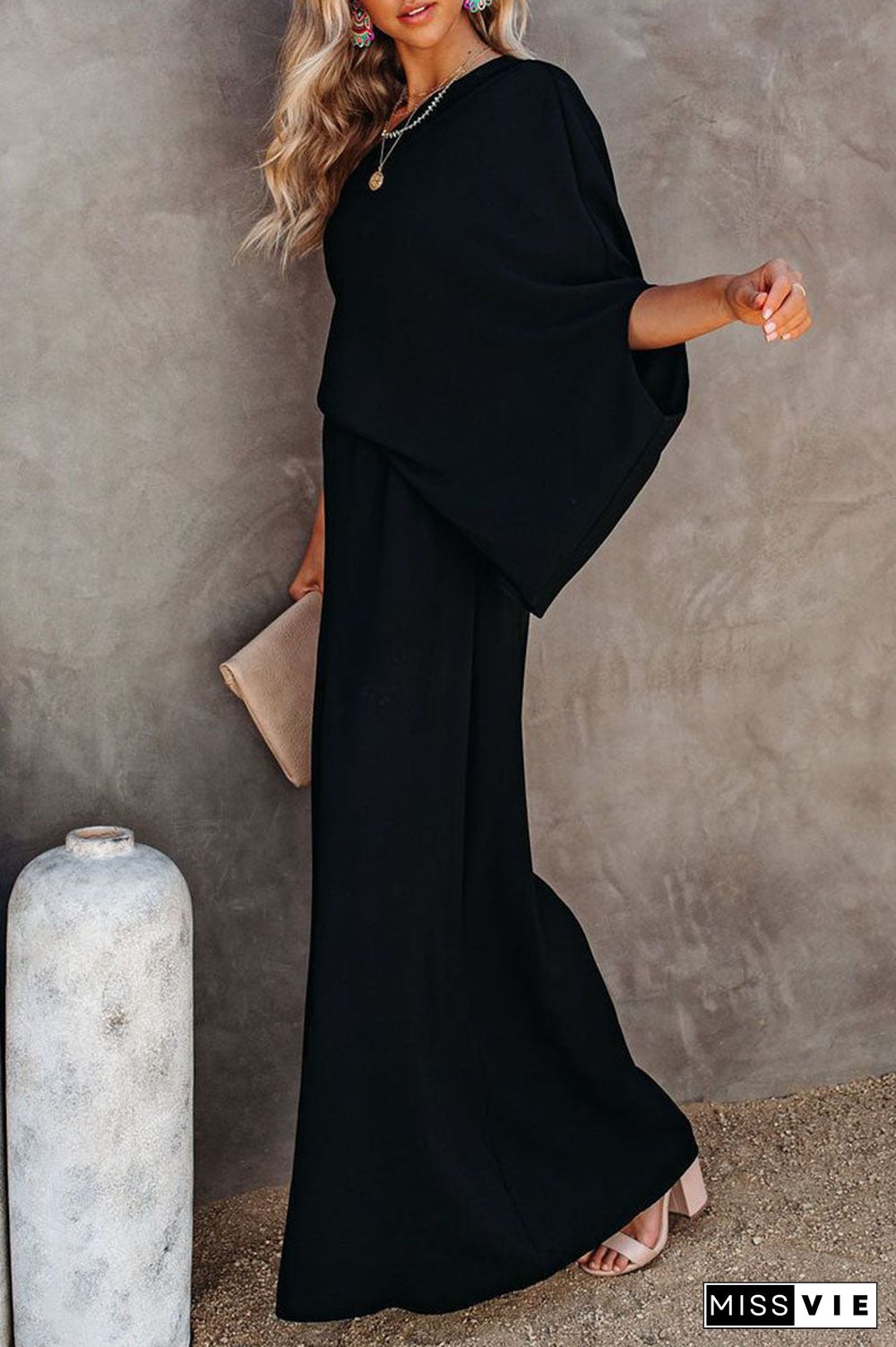 Fashion Street Solid One Shoulder A Line Dresses