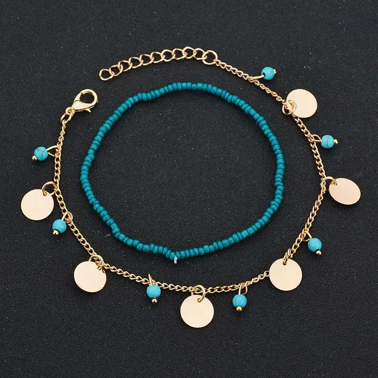 Gold Charms-Double Layer Anklet
