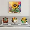 DIY Pearl Painting Sunflower for Home Decor with Frame(25x25cm)