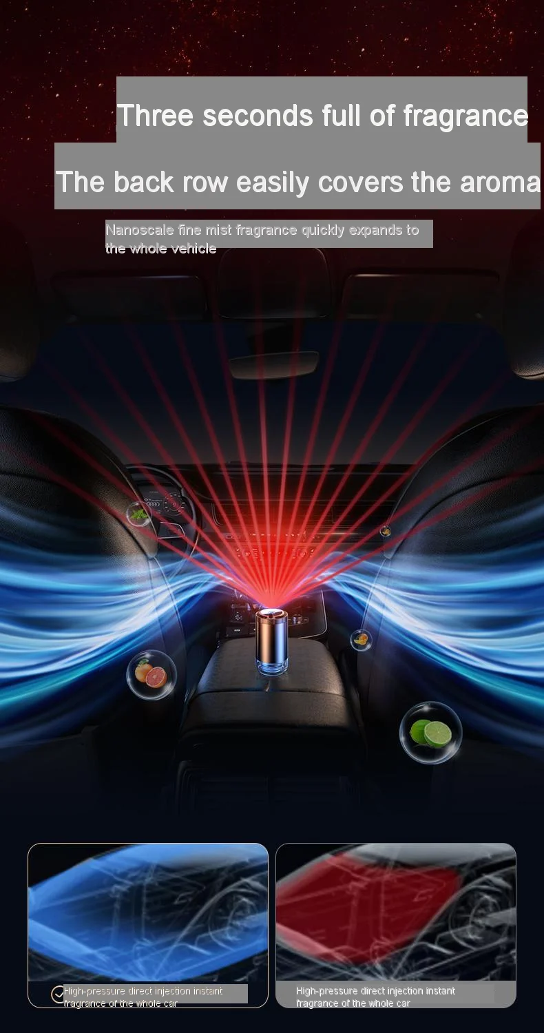 Smart car air freshener, automatic induction atomization, adjustable concentration, USB charging, customized car logo
