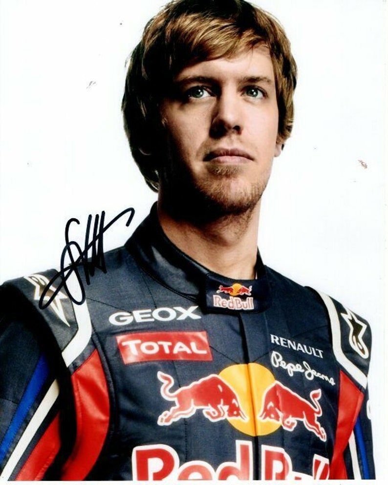 Sebastian vettel signed autographed formula one Photo Poster painting