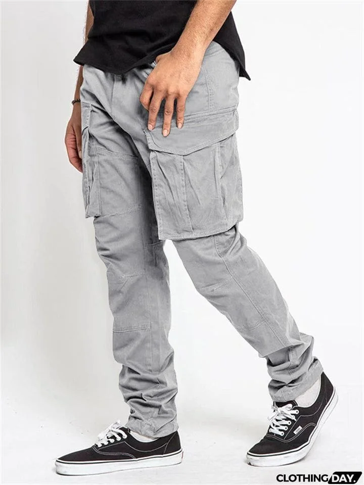Spring Autumn Trendy Multi-pocket Men's Cargo Trousers