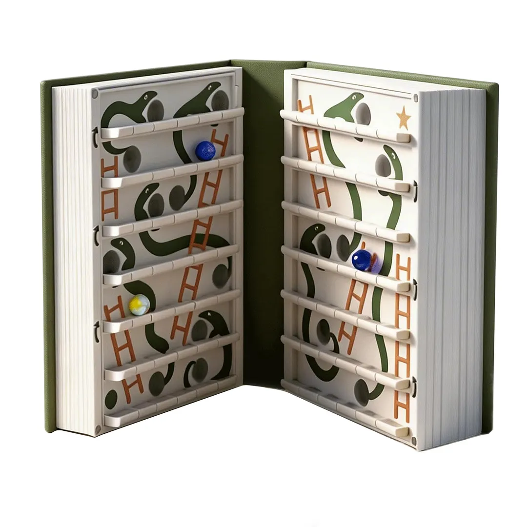 ABS Snakes and Ladders Book Board Games Folding Design Playbook Board Game for Men Women Boys Girls Fun Essentials Gifts