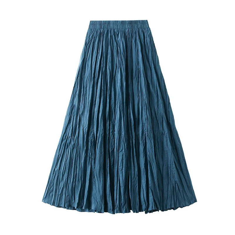 Nigikala Nigikala Luxury Light Pressure Folded Skirt Women's Spring And Autumn New Station Big Swing Thin Folded A Skirt 0323