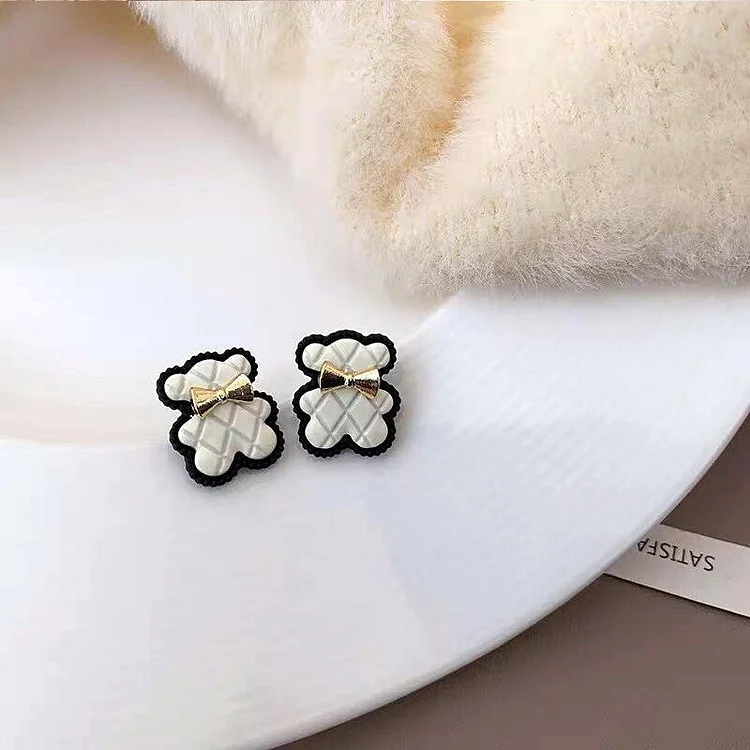 Bowtie Bear Earrings