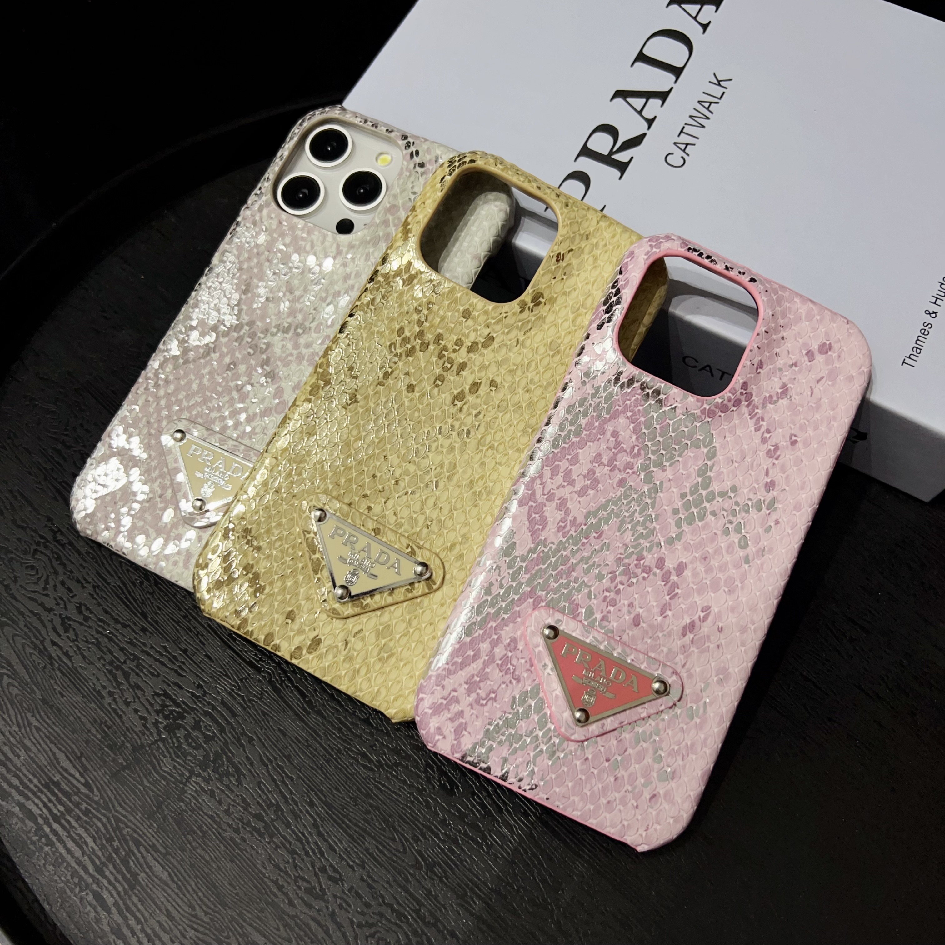 Prada Luxury Python PU Leather Apple iPhone and Samsung Galaxy Phone Case