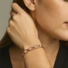 Bracelet magn&eacute;tique en cuivre avec tr&egrave;fle porte-bonheur pour femme