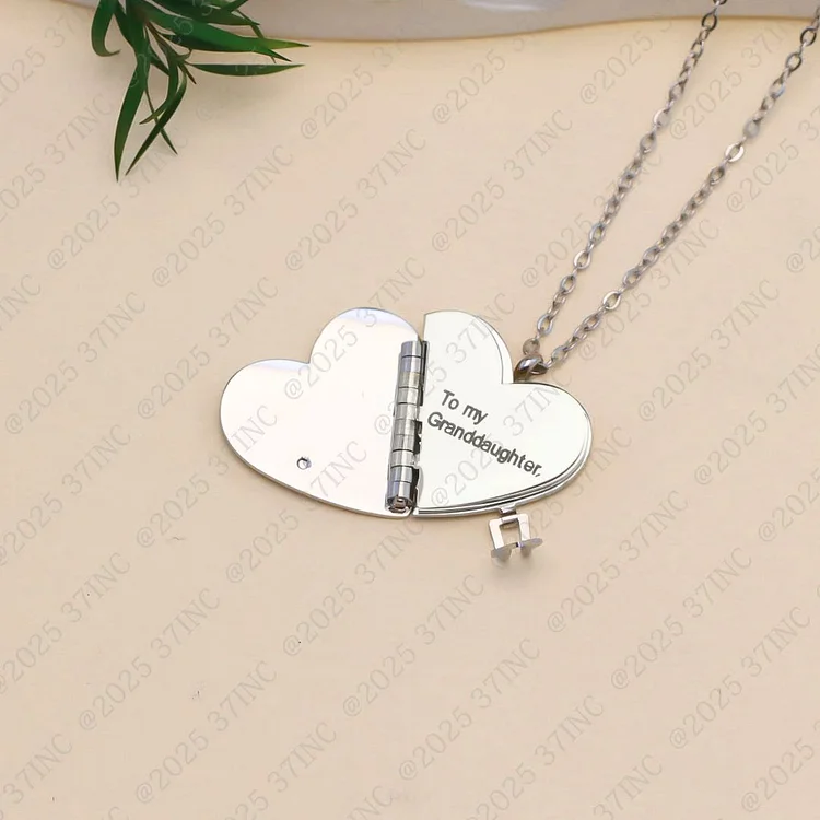 For Granddaughter - Always Keep Me In Your Heart Heart Book Necklace
