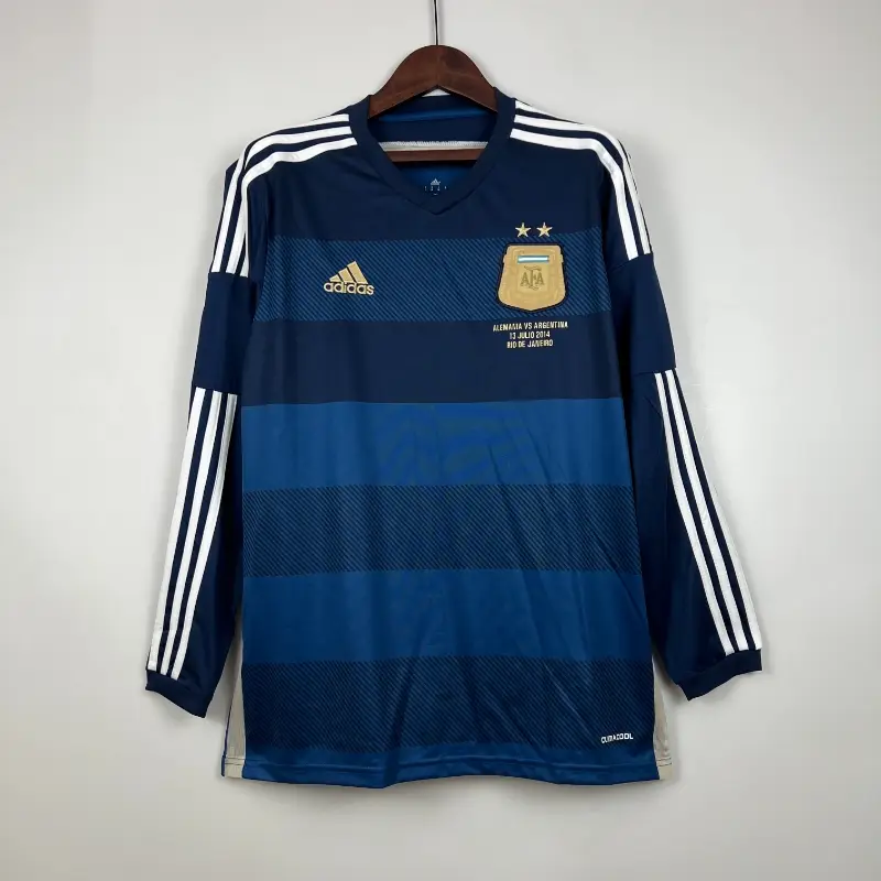Retro 2014 Long Sleeve Argentina Soccer Jersey Away
