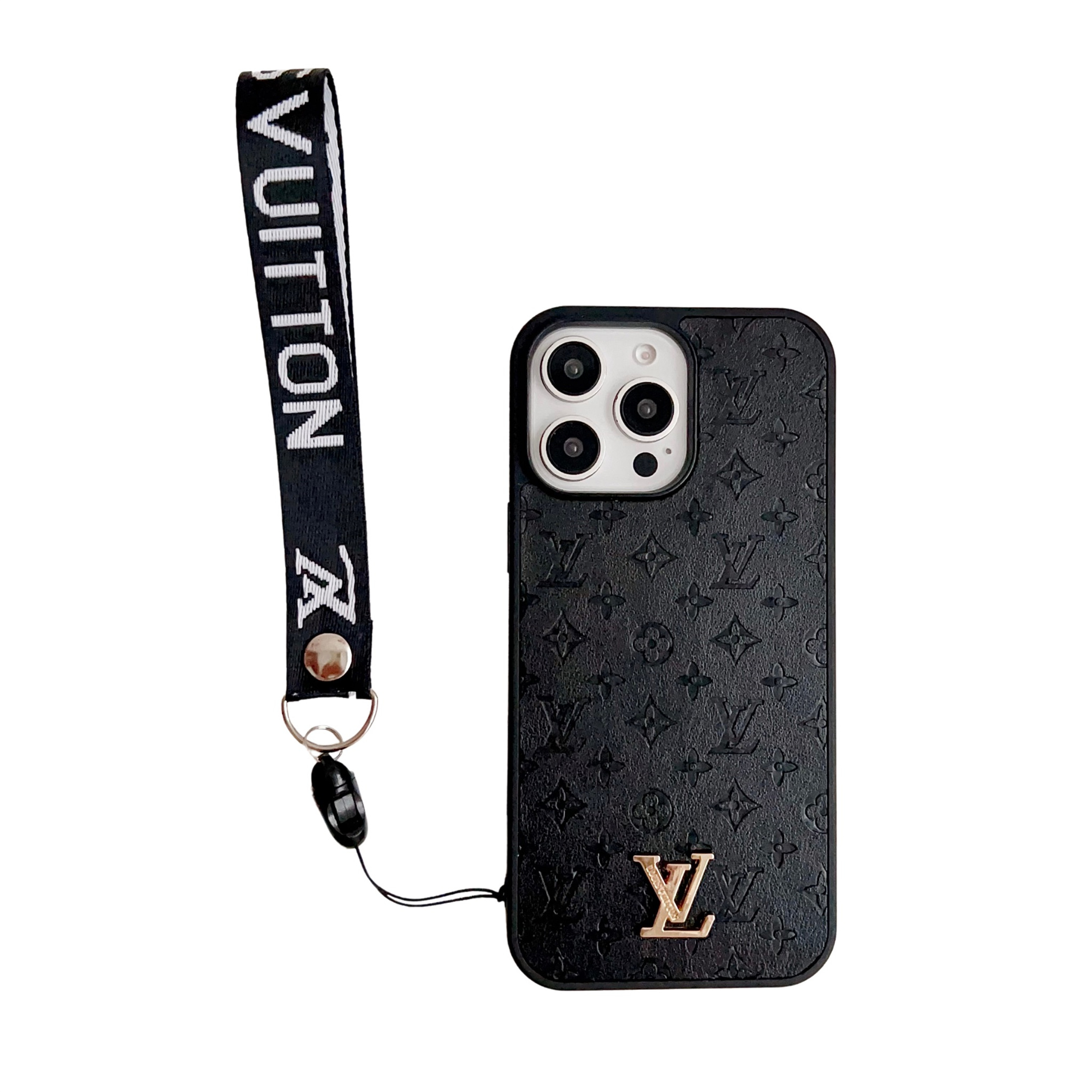 LV Elegant Bracelet Monogram 3D Embossed Soft-touch Leather Apple iPhone Case Samsung Galaxy Cover