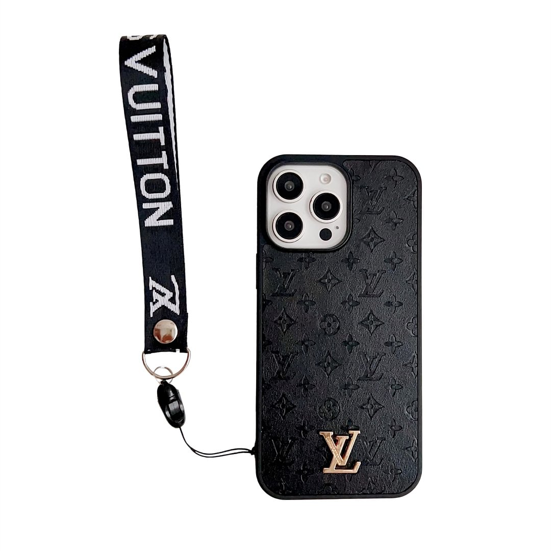 LV Elegant Bracelet Monogram 3D Embossed Soft-touch Leather Apple iPhone Case Samsung Galaxy Cover