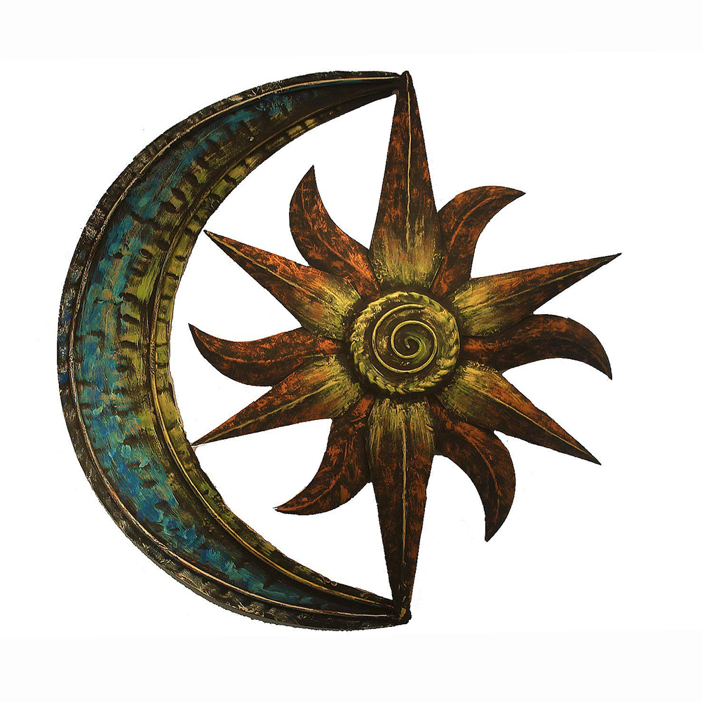 

Metal Moon Star Art Crafts Rust-proof Wall Ornament Gift Home Garden Decor, 501 Original