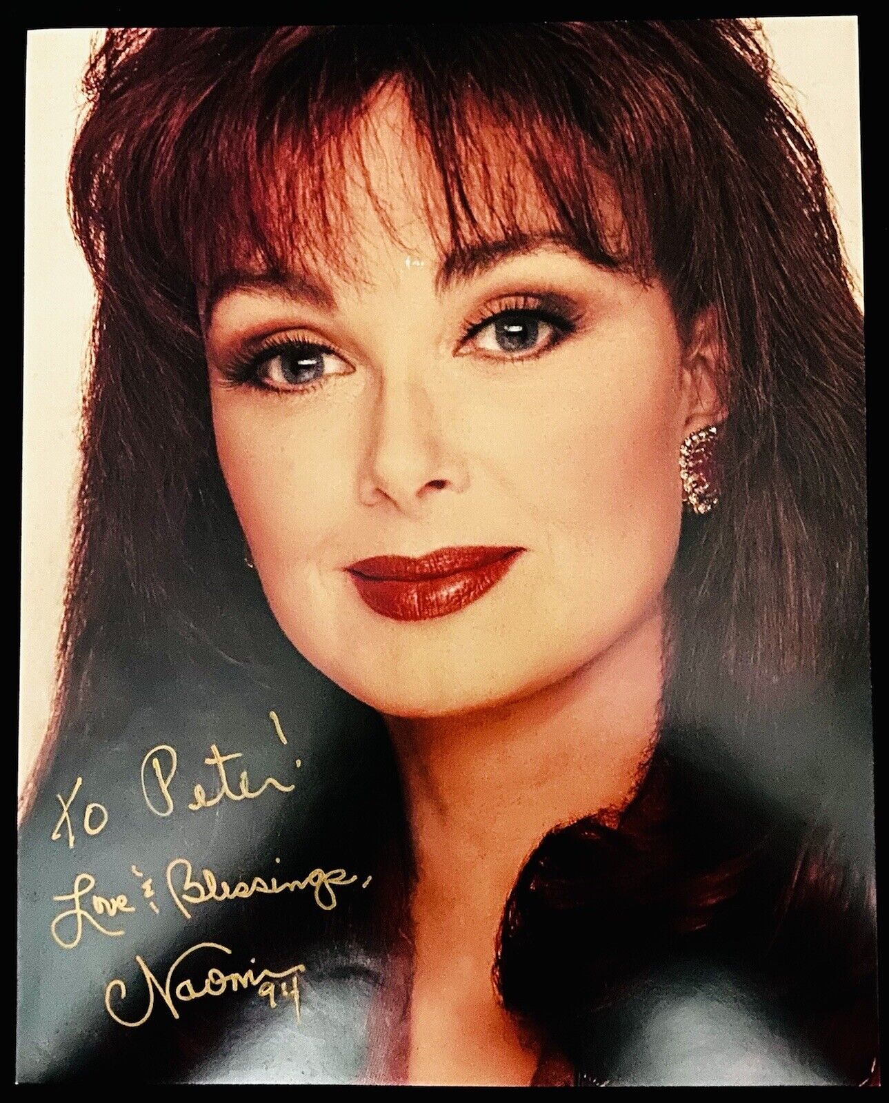 Naomi Judd Signed Fan Club 8x10 Photo Poster paintinggraph SHARP LOOK