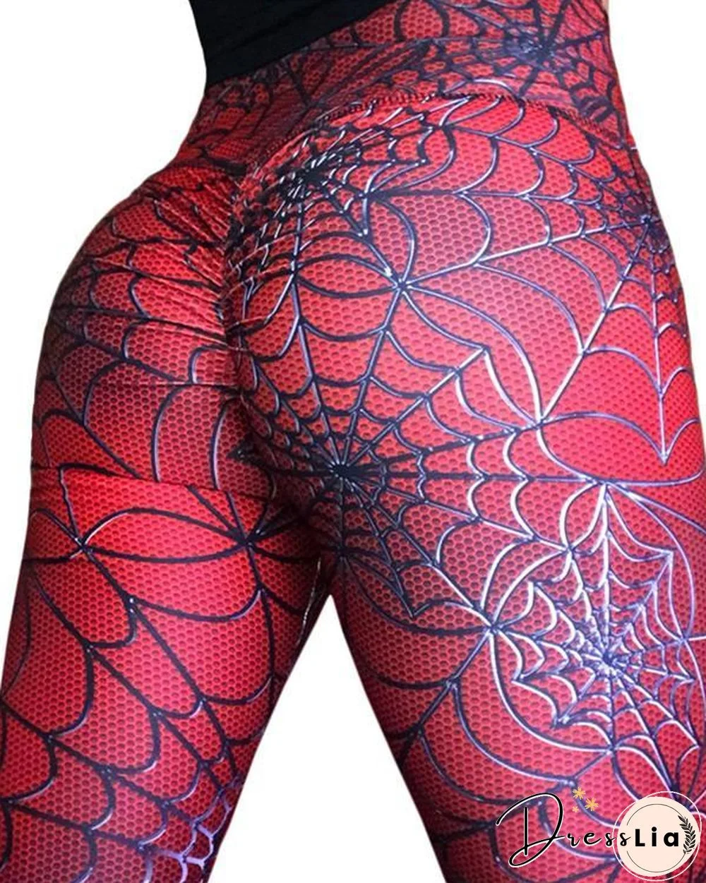 Mid-Waist Spiderweb Fitness Legging Yoga Pants