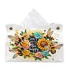 (24cm)Diamond Art Tissue Box Cover DIY PU Desktop(SweetBees and Flowers)